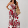 Dyman | Strapless Flowing Silhouette Maxi Dress