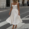 Amren | Sleeveless Structured Bodice Midi Dress
