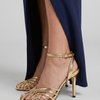 Sabine | Metallic Strappy Pointed Toe Heeled Sandals