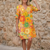 Zephyr | Multicolor Floral Pattern Knee Length Dress