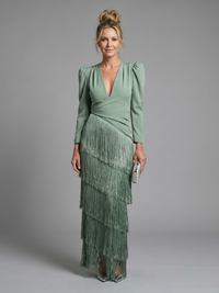GENEVIEVE | Fringe Midi Dress