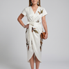 Cypress | Flutter Sleeve Wrap Botanical Print Midi Dress