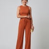 Valencia | Sleeveless Smooth Wide Leg Pants Set