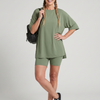 Colette | Short Sleeve Crew Neck Top And Biker Shorts Set