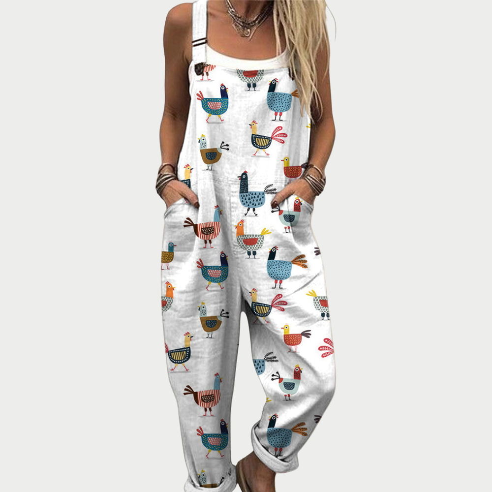 Comfortable Printed Overalls