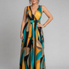 Zarela | Sleeveless Abstract Print Maxi Dress