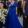 Orelia | Short Sleeve V Neck Flowing Maxi Dress