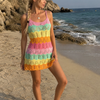 Samine | Sleeveless Open Knit Pattern Knee Length Dress