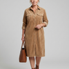 Pema | Long Sleeve Patch Pockets Midi Dress