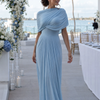 Thael | One Shoulder Draped Bodice Maxi Dress