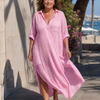 Sumal | Collared Button Front Flowing Midi Dress