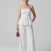 Rila | Strapless Smocked Top And Wide Leg Pants Set