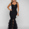 Muget | Sleeveless Tiered Tulle Hem Maxi Dress