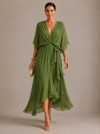 Sarah | Chiffon Dress V-Neck