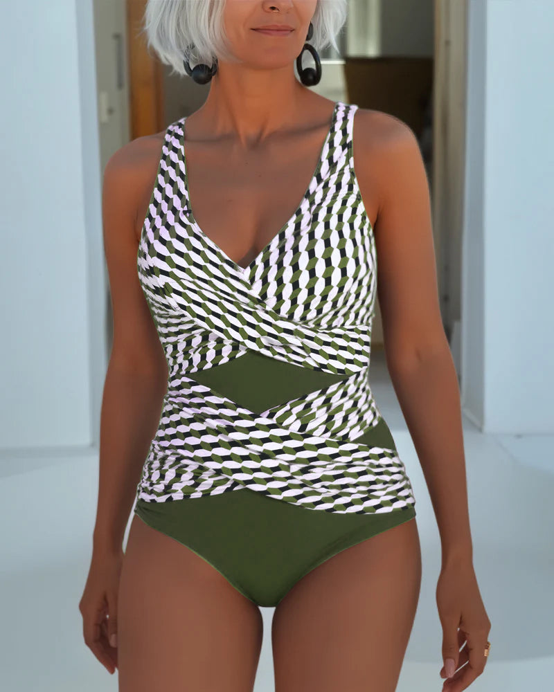 Ashley | Cross-Design Swimsuit for Casual Resort Wear