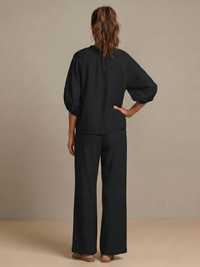Natalia | Zip Front Blouson Top Wide Leg Set