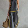 Elisa | Fluid Two-Piece Set with Contrast Details