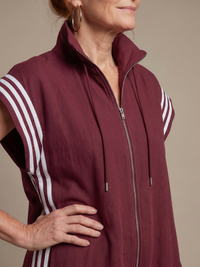 Lark | Zip Front Stripe Panel Jumpsuit