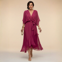 Sarah | Chiffon Dress V-Neck