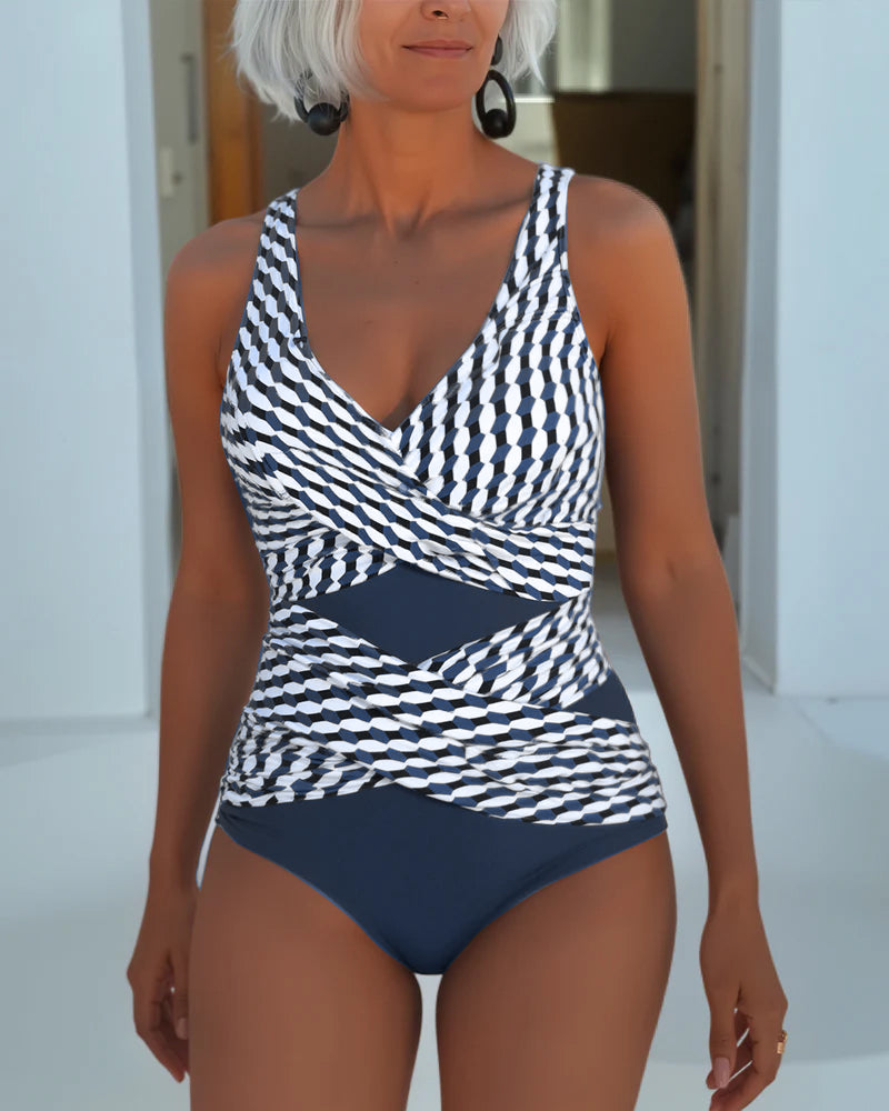 Ashley | Cross-Design Swimsuit for Casual Resort Wear