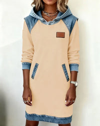 Alexa | Cozy Contrast Hooded Dress