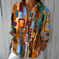 Catalina | Vibrant Artistic Button-Up Blouse