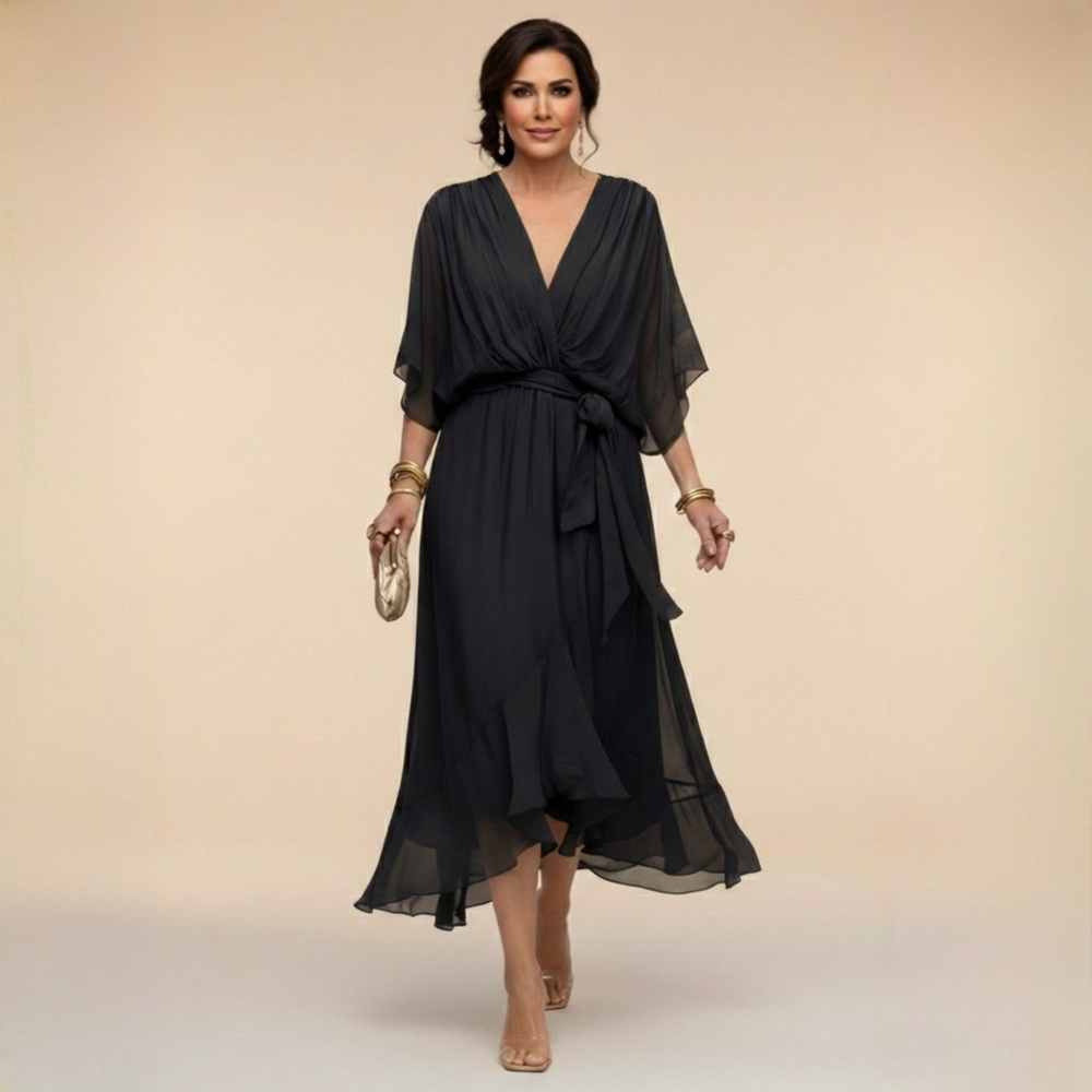 Sarah | Chiffon Dress V-Neck