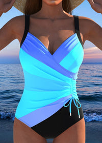 Mercedes™ | Luxury Swimsuit with Crossed Neckline and Multicolor Print