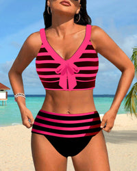 Farah | High-Waisted Striped Bikini