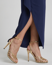 Sabine | Metallic Strappy Pointed Toe Heeled Sandals