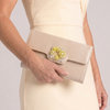 Evadne | Crystal Buckle Satin Envelope Clutch Bag