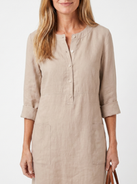 Rosalind | Button Front Sleeve Knee Length Dress
