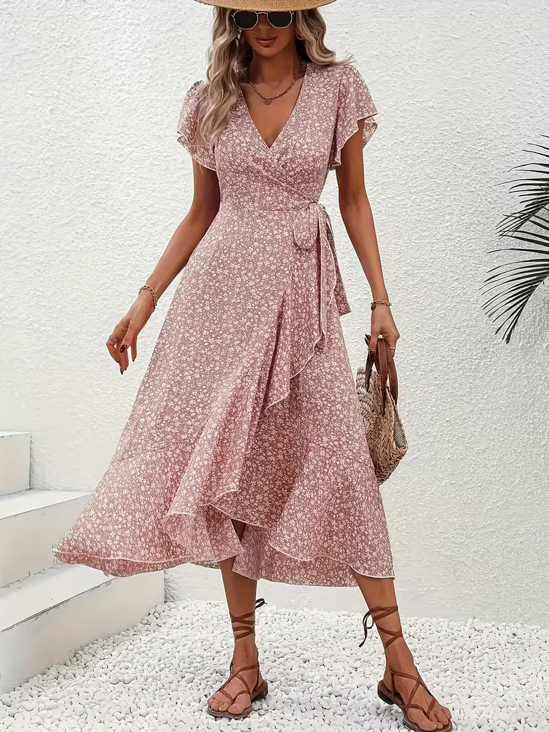 Marta | Floral Wrap Dress with V-Neck