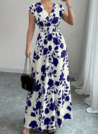 Daniela | Long Floral Dress with V-Neck