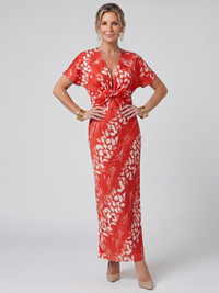Astra | Short Sleeve Abstract Pattern Maxi Dress