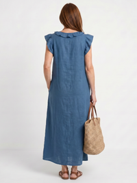 Adelaide | Ruffle Trim Sleeveless Neck Midi Dress