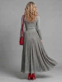 Lana | Long Sleeve Turtleneck Defined Waist Midi Dress