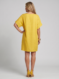 Calliope | Short Sleeve Patch Pockets Knee Length Dress
