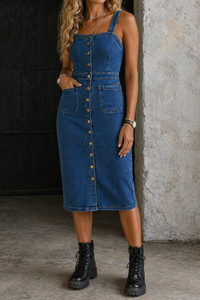 Indira | Button-Down Denim Dress