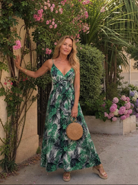 Maravelle | Sleeveless Floral Print Midi Dress