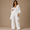 MELANIE- Women's minimalist wide-leg pants three-piece set