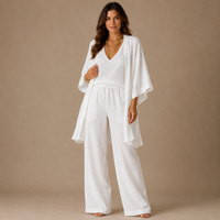 MELANIE- Women's minimalist wide-leg pants three-piece set