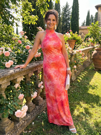 Coraline | Halter Neck Printed Pattern Maxi Dress