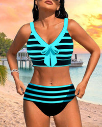 Farah | High-Waisted Striped Bikini