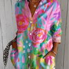 Anica | Vibrant Artistic Button-Up Blouse