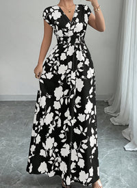 Daniela | Long Floral Dress with V-Neck