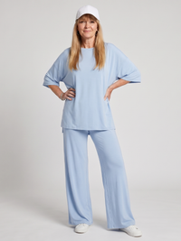 Ramse | Short Sleeve Oversized Top And Wide Leg Pants Set