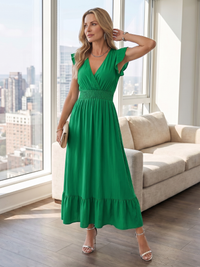 Clove | Ruffle Sleeve Smocked Waist Midi Dress