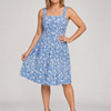 Leneva | Square Neck Floral Print Knee Length Dress