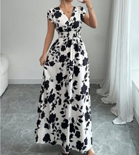 Daniela | Long Floral Dress with V-Neck